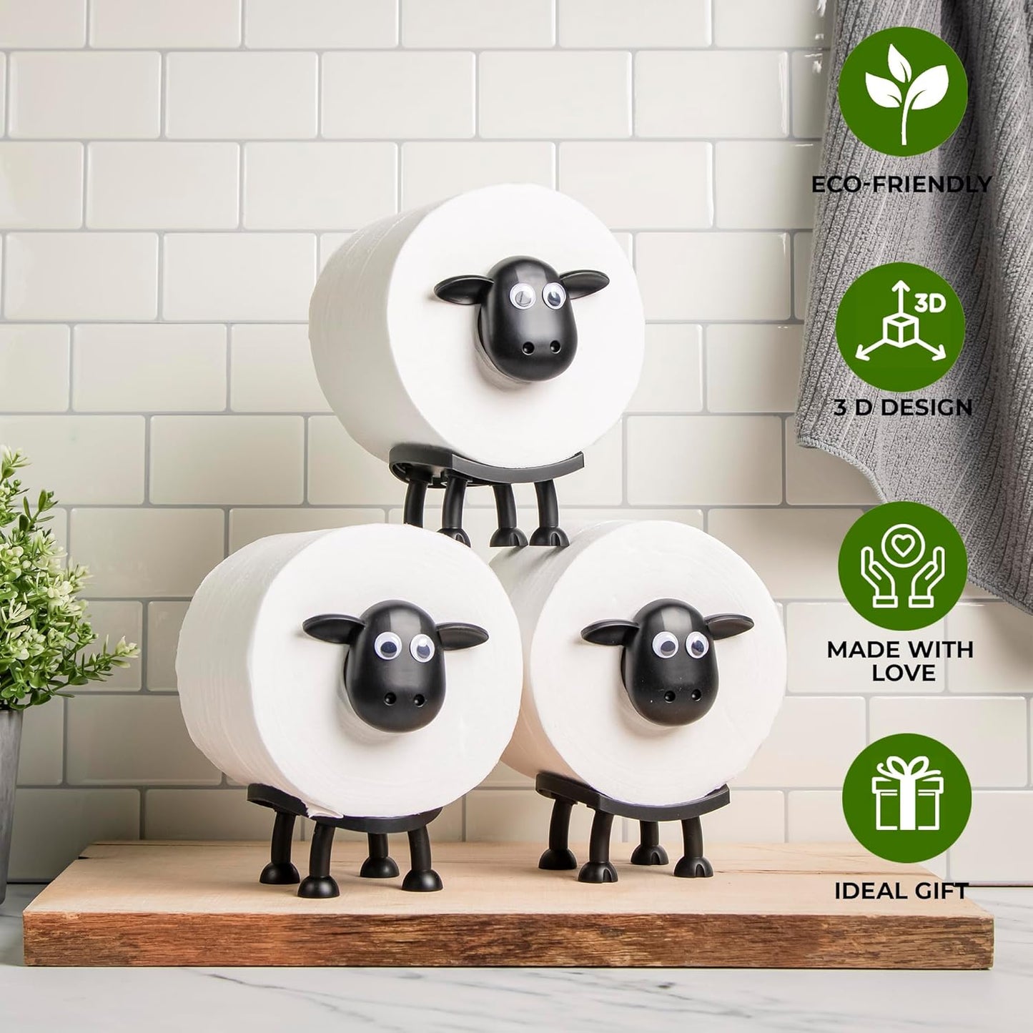 Sheep Toilet Roll Holder Cute Bathroom Decor