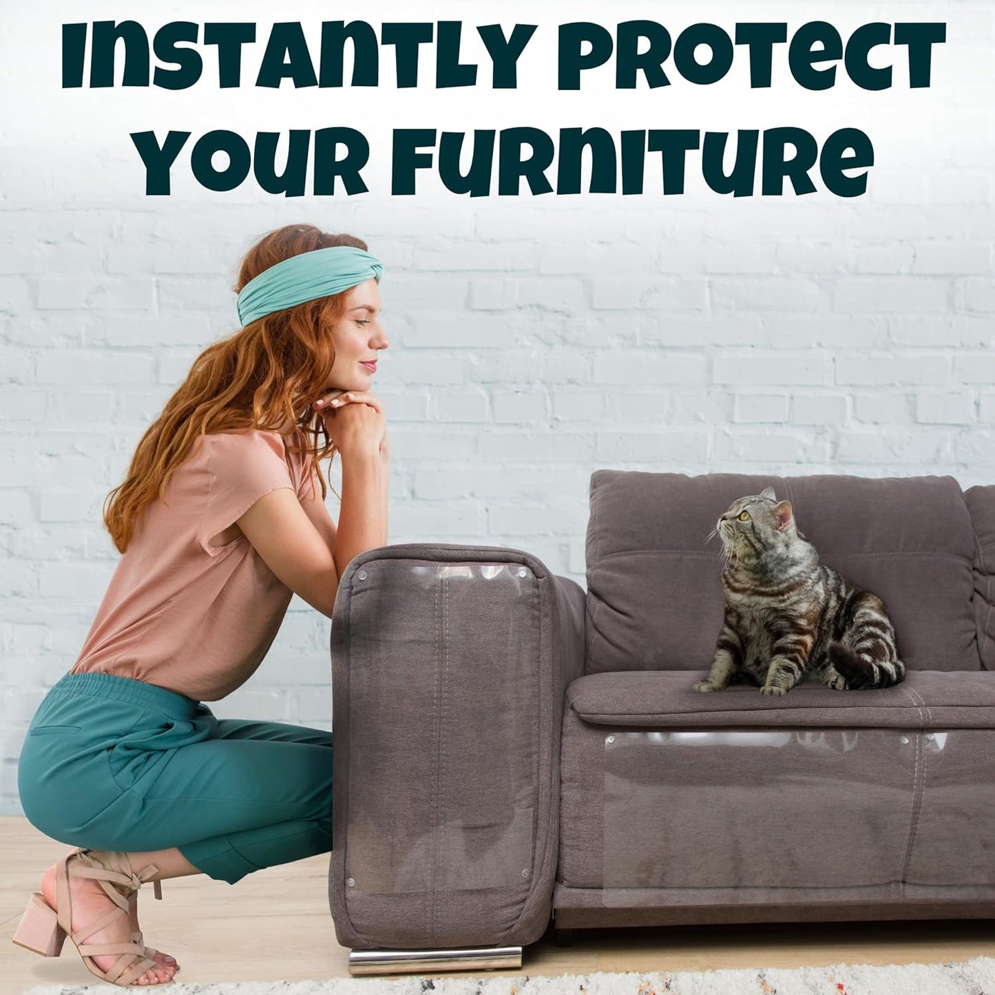 10 Pcs Transparent Anti-Scratch Sofa Protector Film