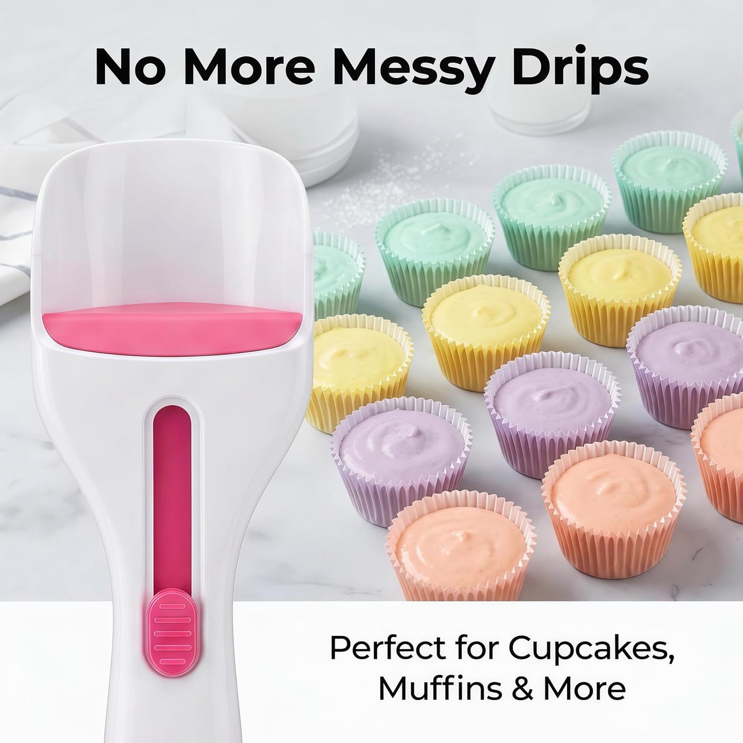 Cupcake Scoop Batter Dispenser Ideal for Cupcakes Pancakes Muffins
