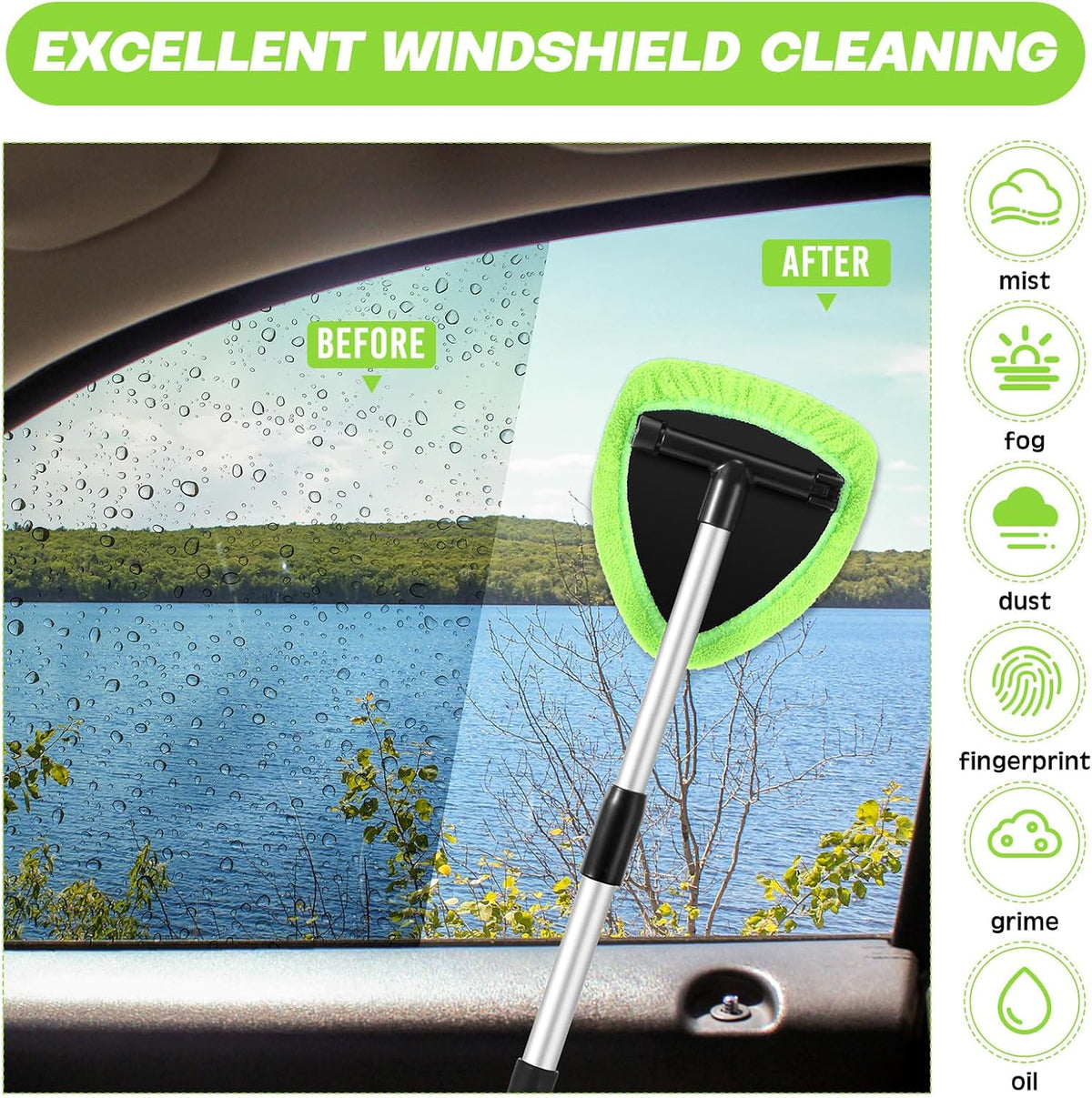 Windshield Cleaning Tool Kit, Microfiber Car Window Cleaner