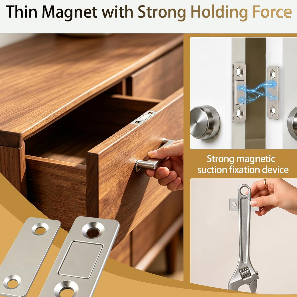 10 Pack Ultra Thin Magnetic Latch Easy to Install Cabinet Magnets