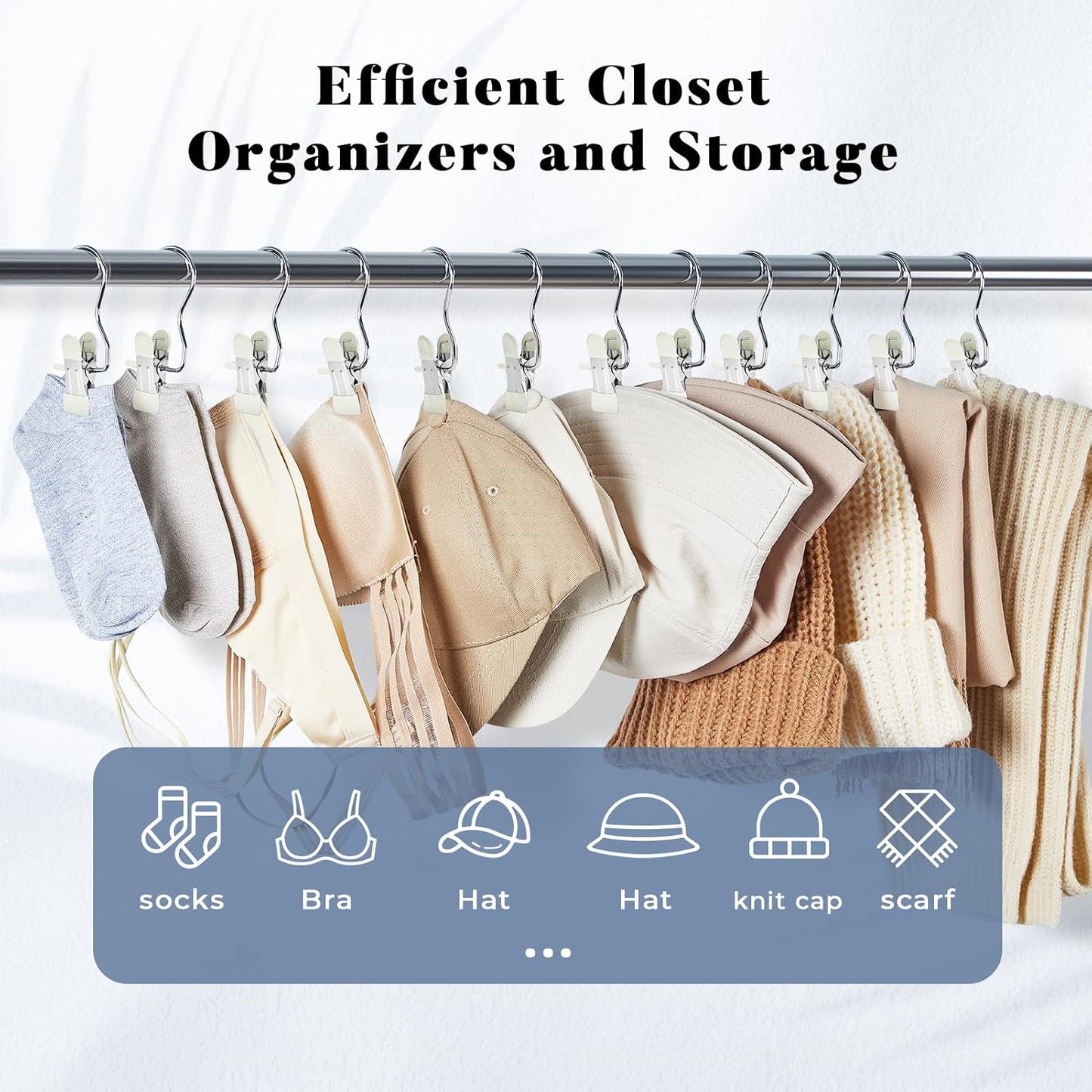 10 Pack Hanging Clothes Pins Chip Clips for Workout Sets, Hat, Bag