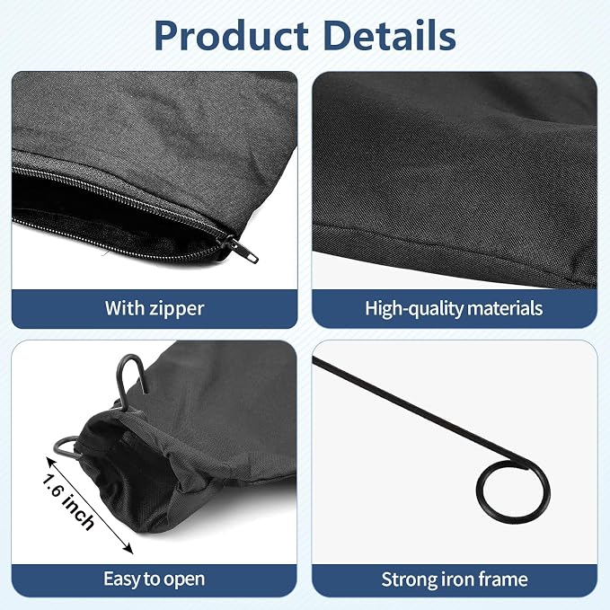 2Pack Miter Saw Dust Collection Bags – With Zipper And Adjustable Metal Support Frame
