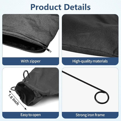 2Pack Miter Saw Dust Collection Bags – With Zipper And Adjustable Metal Support Frame
