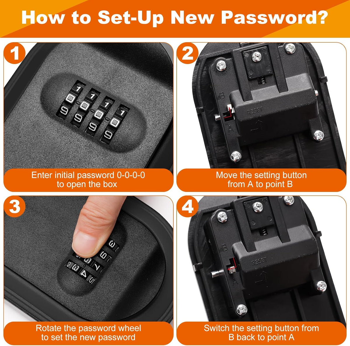 Conceals Keys Box - Features Combination Lock with Resettable Password