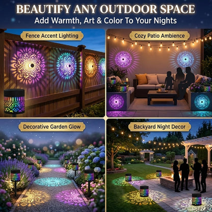 Outdoor Solar Mandala Light – Waterproof Metal Solar Fence Light