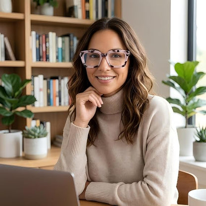 Oversized Square Reading Glasses - Anti-Blue Light Reading Glasses