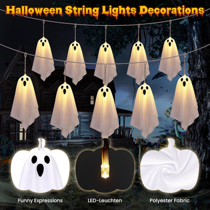 Halloween Decorative String Lights – Ghost-Shaped Decorations