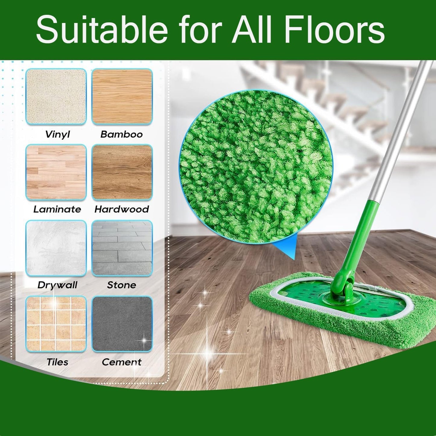 Reusable Microfiber Mop Pads for Swiffer Sweeper