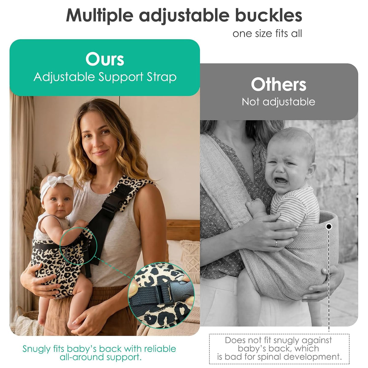 Baby Sling Carrier Adjustable Shoulder Straps