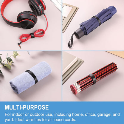 50 Pcs Multicolor Cable Ties – Reusable Nylon Fabric Fastening Straps for Cable Management & Organization