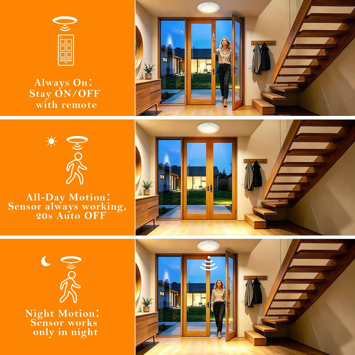 Rechargeable Motion Sensor Ceiling Lamp - Magnetic Ceiling Mount