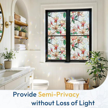 Peel-Off Patterned Adhesive Floral Mural Stickers for Wall & Window
