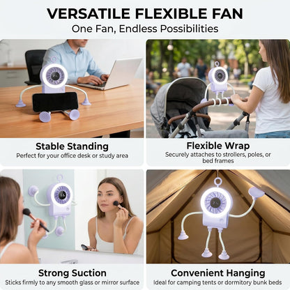 Poseable Alien Mini Fan with Suction Cup