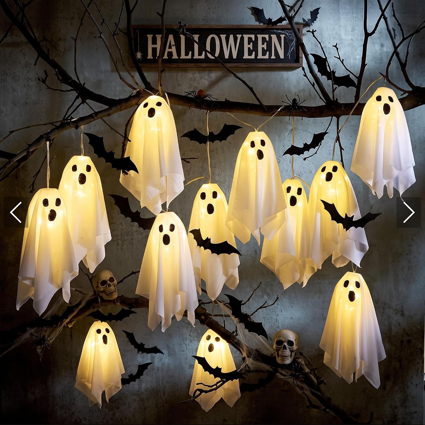 Halloween Decorative String Lights – Ghost-Shaped Decorations