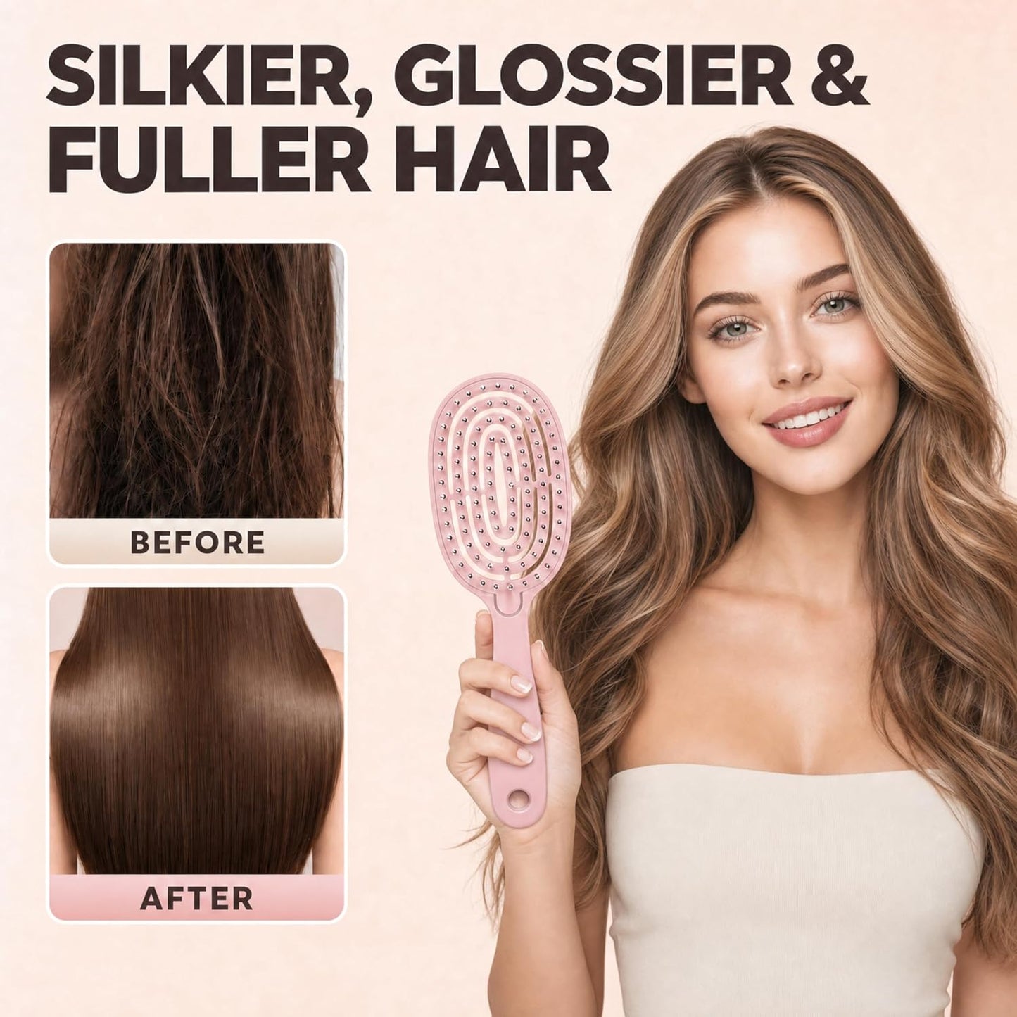 Self Cleaning Hair Brush Suitable for Women, Men and All Hairstyles
