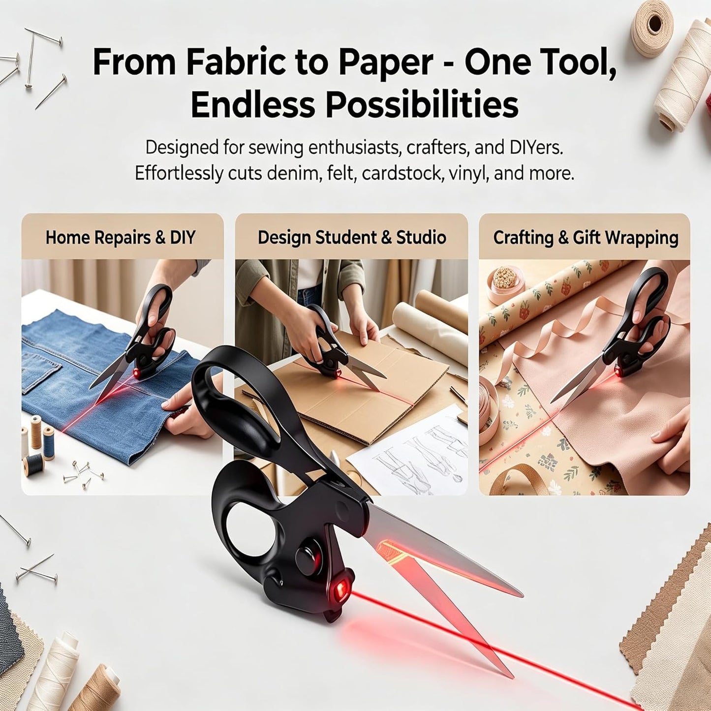 Professional Laser Guided Fabric Scissors, Capable Of Fast Direct Cutting