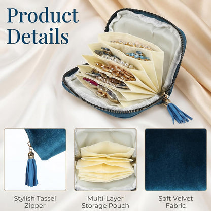 6-Layer Velvet Jewelry Organizer with Zipper