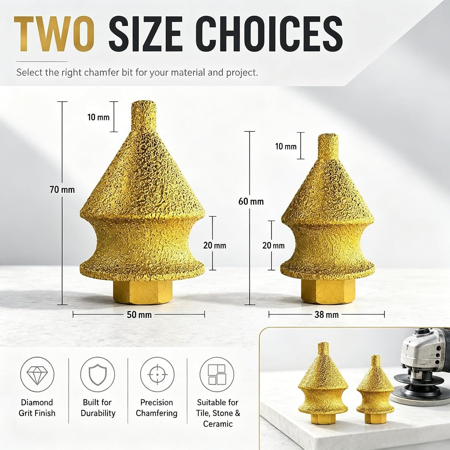 4-in-1 Brazed Diamond Chamfering for Tile Stone Marble