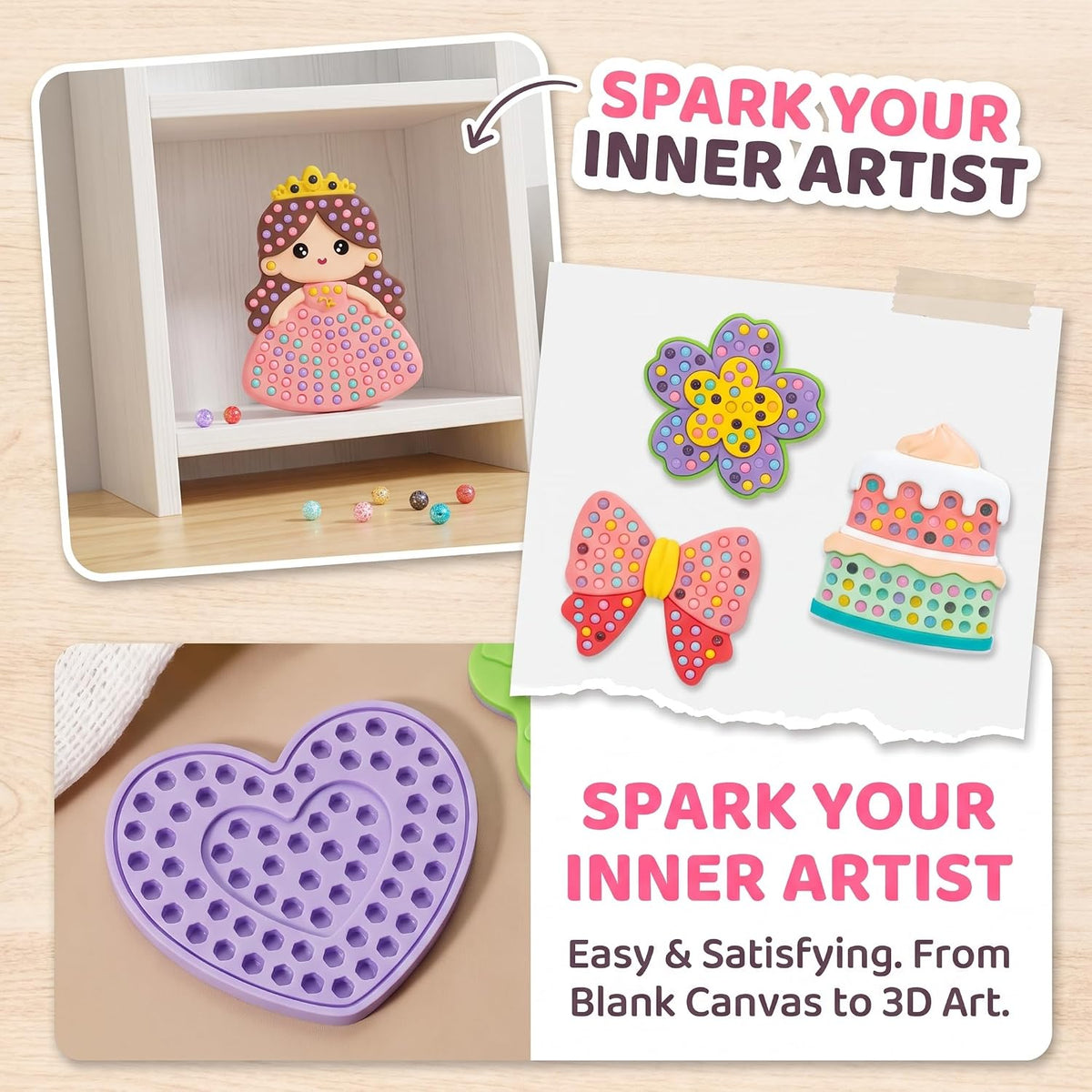 DIY Bead Art & Mosaic Kit for Kids