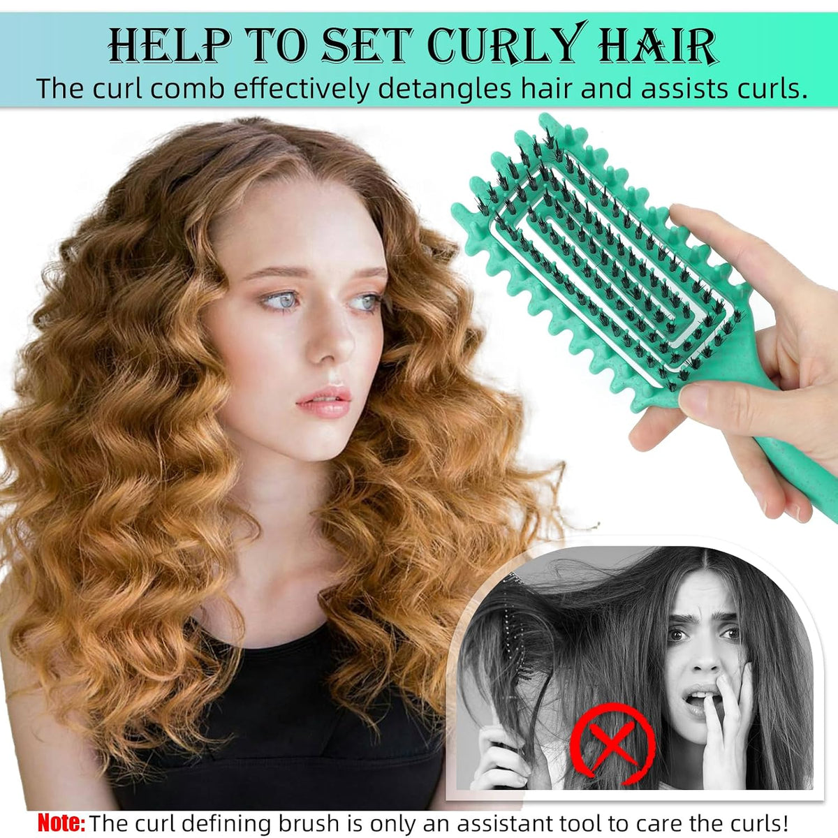 Curl Defining Brush For Curly Hair – Lifts Roots, Defines Curls, Reduces Frizz