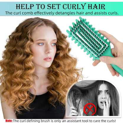 Curl Defining Brush For Curly Hair – Lifts Roots, Defines Curls, Reduces Frizz