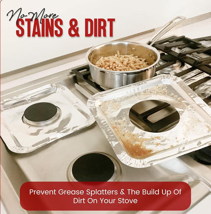 Gas Stove Disposable Burner Liner, Aluminum Foil Burner Cover-10Pack