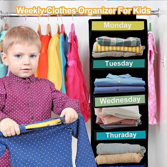 Clothing Storage Rack - 5-Tier Design - With Monday To Friday Labels