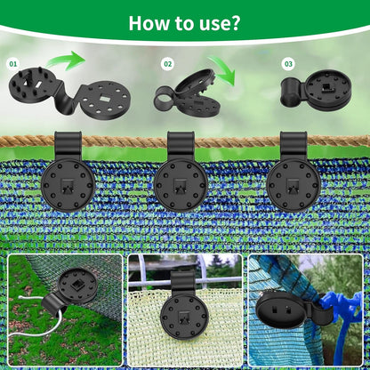 100Pcs Heavy Duty Shade Cloth Clips – Plastic Garden Net & Tarp Clamps for Sun Shade Sail, Bird Netting & Awning Fixing