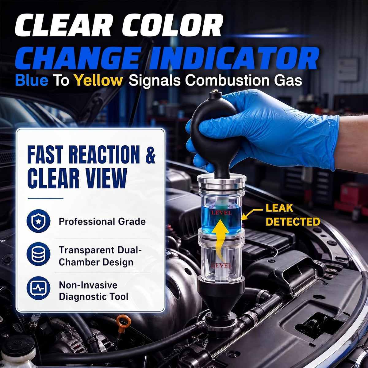 Chamber Head Gasket Tester Kit, Accurately and Quickly Detects Leaks