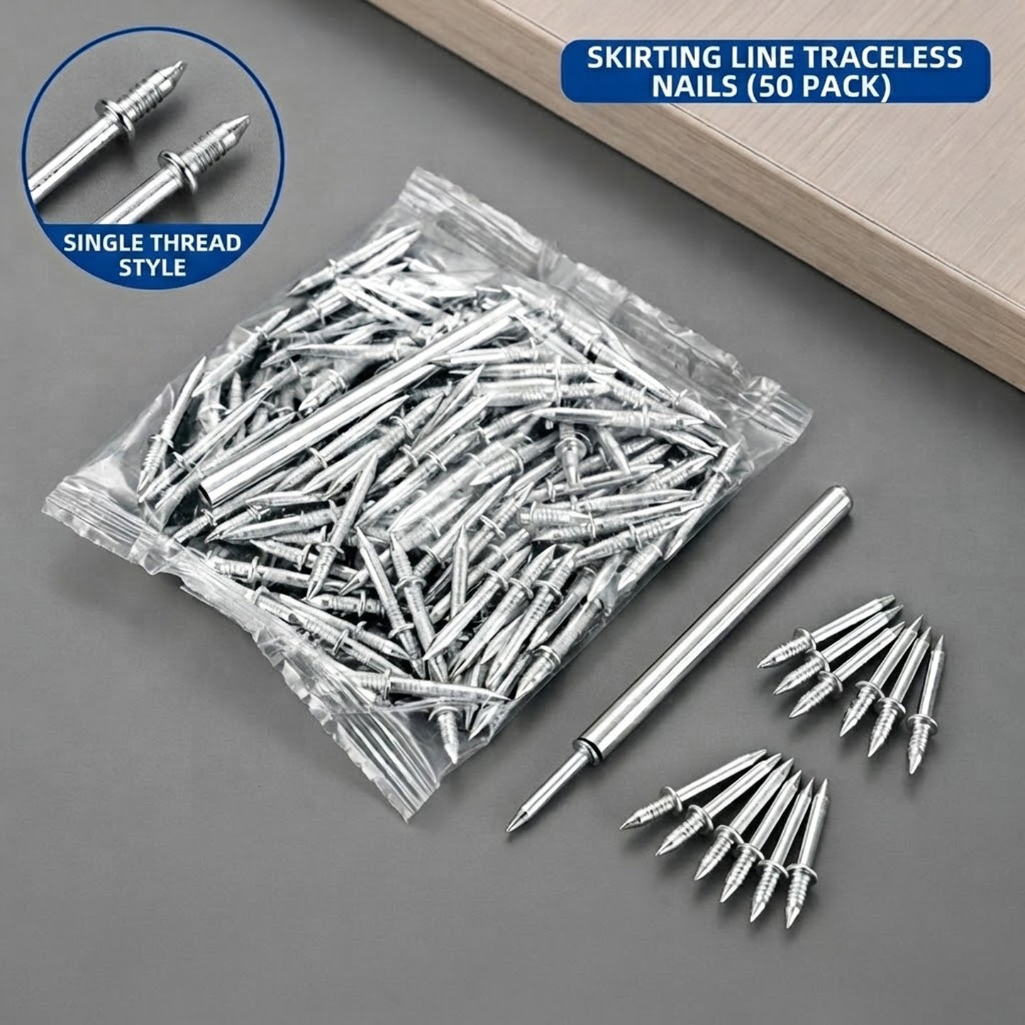 Double-Headed Skirting Nails with Sleeve Tool
