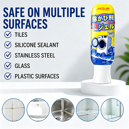 Mold Remover Gel with Brush Head, Deep Cleaning Mildew Cleaner for Bathroom Tiles, Grout & Silicone Sealant