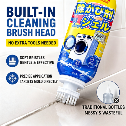 Mold Remover Gel with Brush Head, Deep Cleaning Mildew Cleaner for Bathroom Tiles, Grout & Silicone Sealant