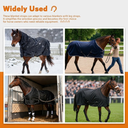 2 PCS Adjustable Elastic Horse Blanket Straps
