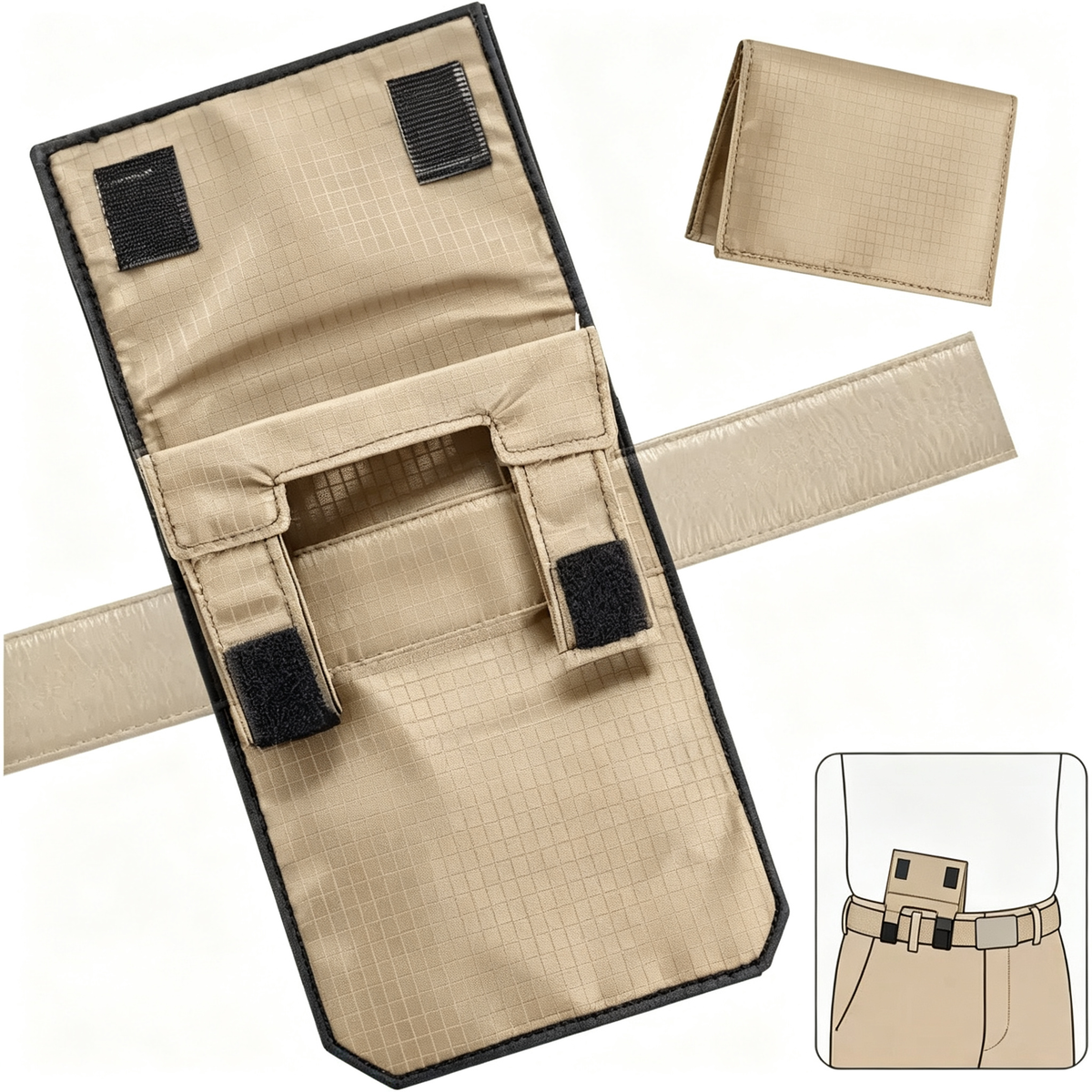 Anti-Theft Passport Pouch, Multifunctional Phone And ID Waist Pouch