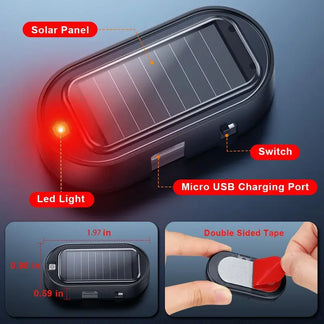 4PCS Solar Powered Fake Car Alarm Light Auto Light Sensor