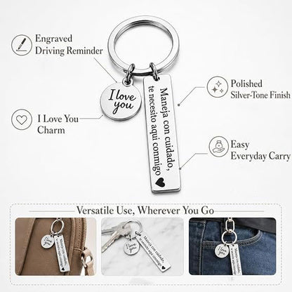 Cross Keychain Drive Safe Keychain Silver Tone Cross Bag Charm