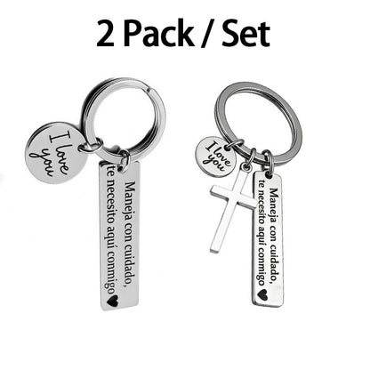 Cross Keychain Drive Safe Keychain Silver Tone Cross Bag Charm