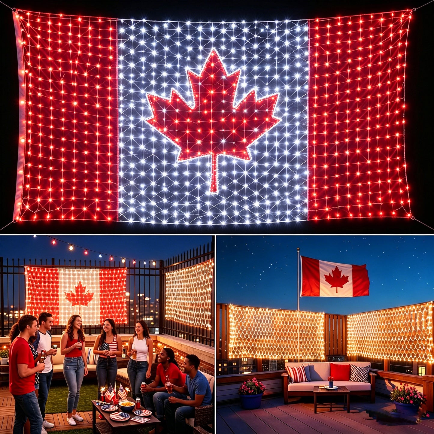 Waterproof Flag Lights Outdoor with 390 LEDs