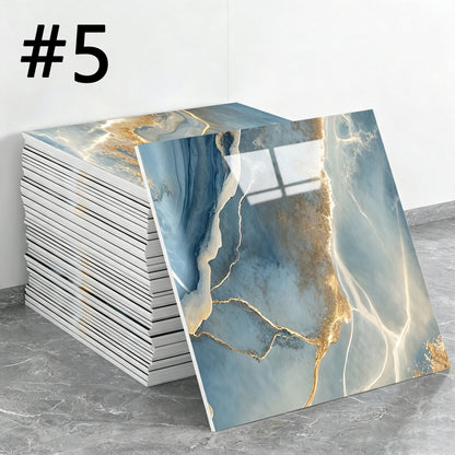 10-Pack Self-Adhesive Tile Stickers | Single Tile Size 11.8" x 11.8" | Waterproof