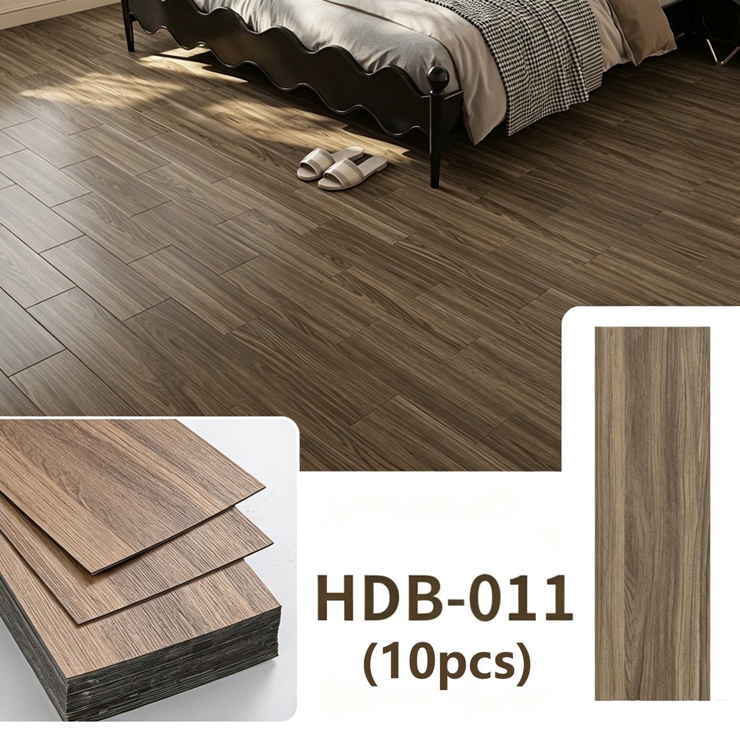 10 Pack Waterproof Vinyl Flooring Peel and Stick for Office, Living Room, Bathroom, Kitchen