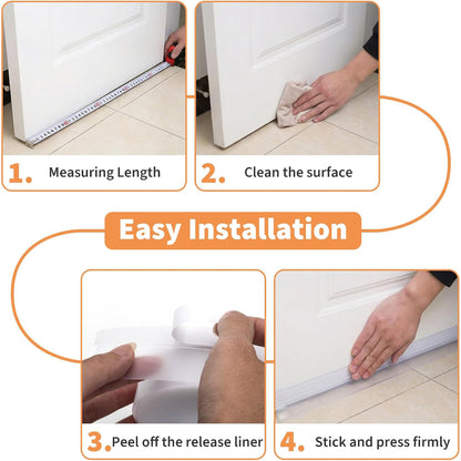Weather Stripping Door Seal Ideal for Doors, Windows and Shower Glass Gaps, Transparent