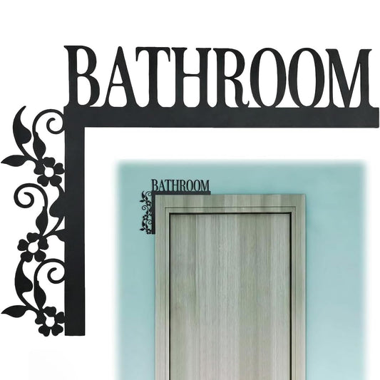 Metal Bathroom Door Topper for Restroom, Farmhouse & Minimalist Decor