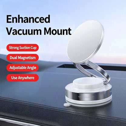 Vacuum & Magnetic Phone Holder — Foldable, Adjustable, and 360° Rotatable
