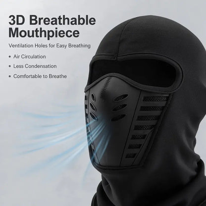 Fleece Full Face Ski Mask - Windproof, Anti-Haze, Soft