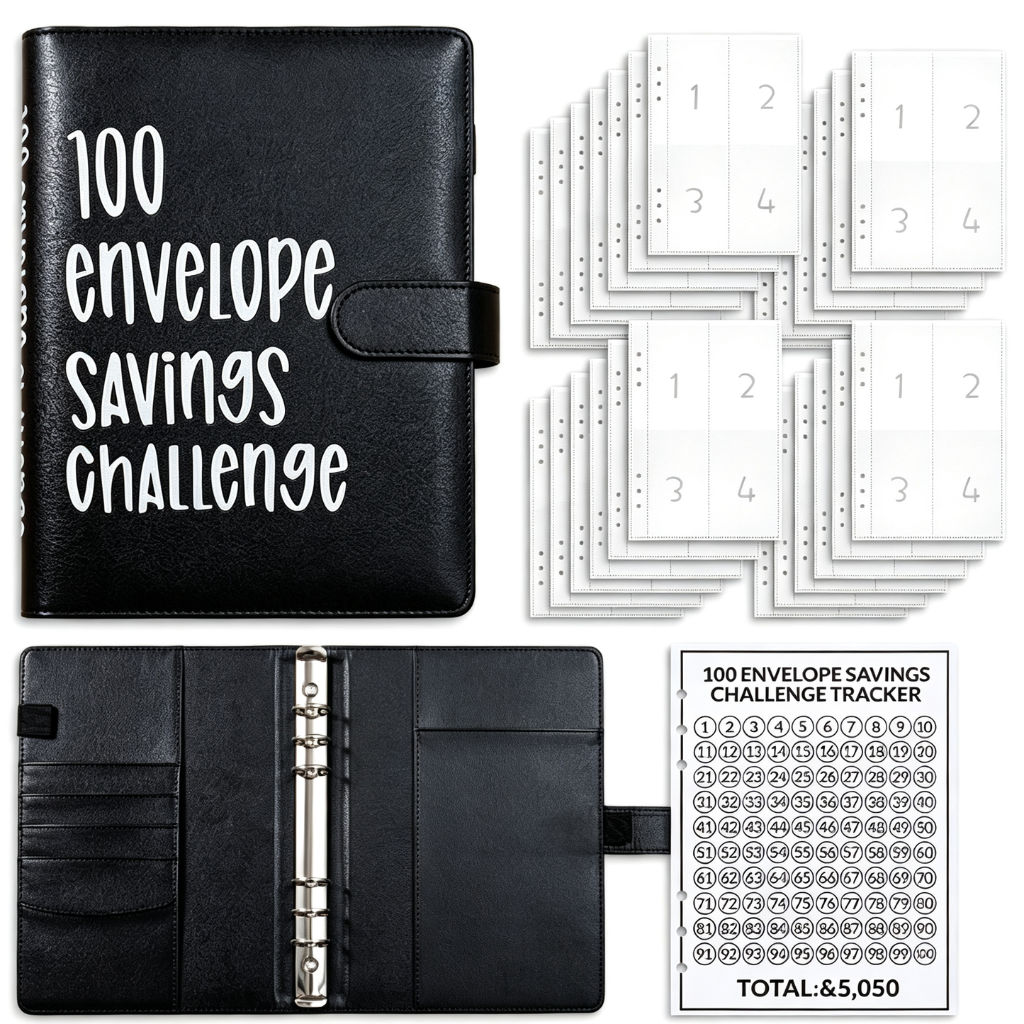 100 Envelopes Money Saving Challenge Budget Planner with Cash Envelopes