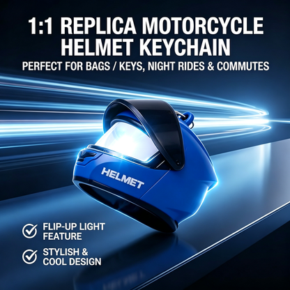 Motorcycle Helmet Keychain with Light