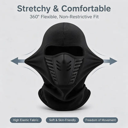 Fleece Full Face Ski Mask - Windproof, Anti-Haze, Soft