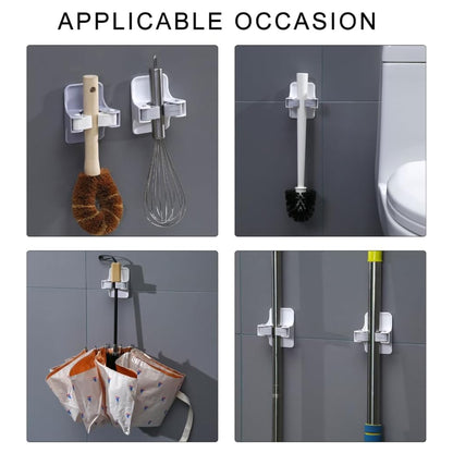 3 Pcs Broom Holder Wall Mount Mop Grippers Organizer