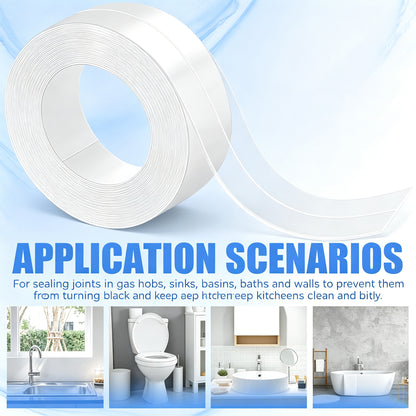 Clear Caulk Tape for Sinks Tubs Showers Counters Back Splash